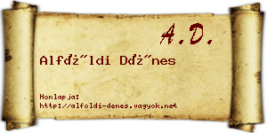 Alföldi Dénes névjegykártya