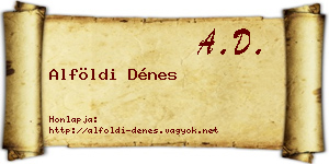 Alföldi Dénes névjegykártya