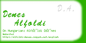 denes alfoldi business card